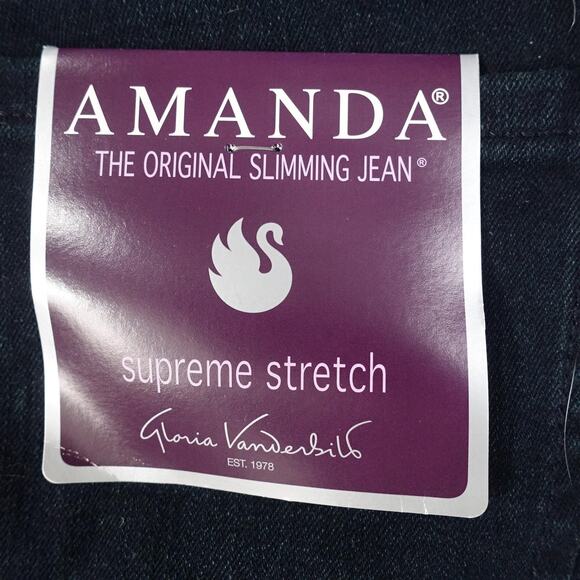 Gloria Vanderbilt Amanda Jeans Womens 8 Long Supreme Stretch Tapered Leg Denim - Picture 10 of 14